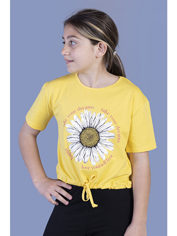 Toontoykids Kız Çocuk Papatya Desenli Tişört