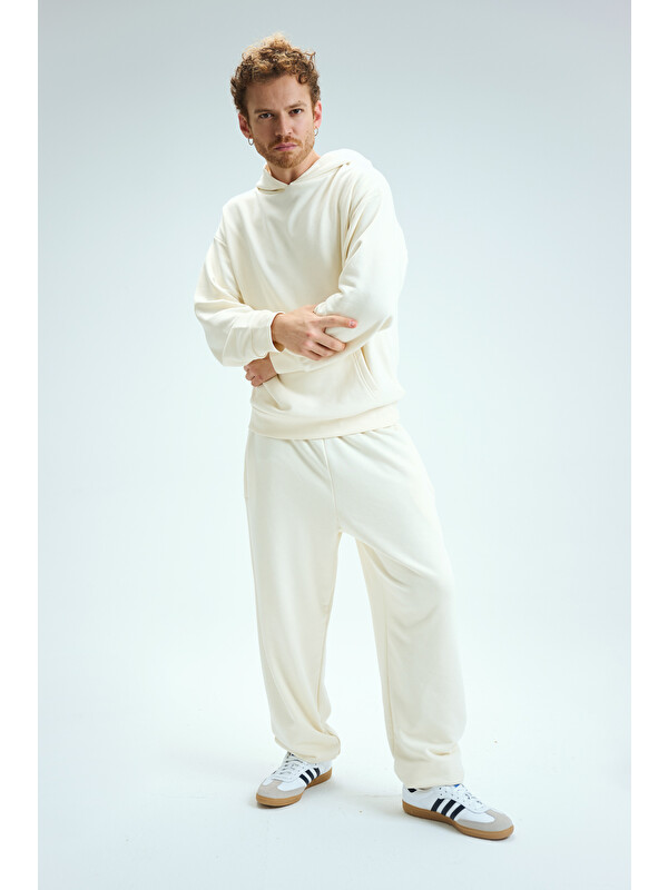 gothamVibes Erkek Timeless Jogger Krem Eşofman Altı