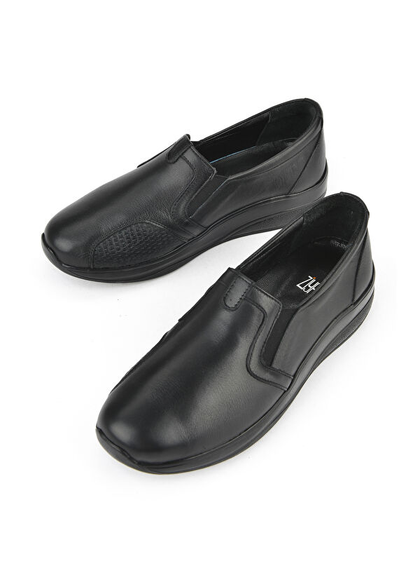 Kadın Hakiki Deri Konfor Ayakkabı 15355Z2665 Siyah - Görsel 7