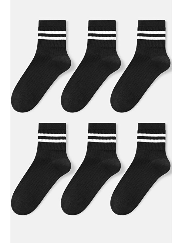 BGK Unisex 6 Çift Çizgili Tenis Çorap