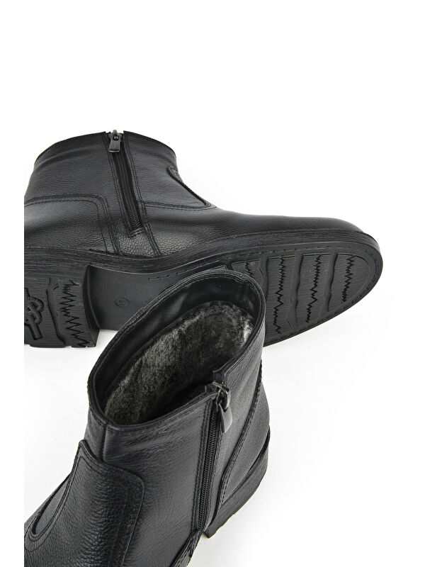 Erkek Hakiki Deri Kürklü Bot 153999Z0442 Siyah - Görsel 5