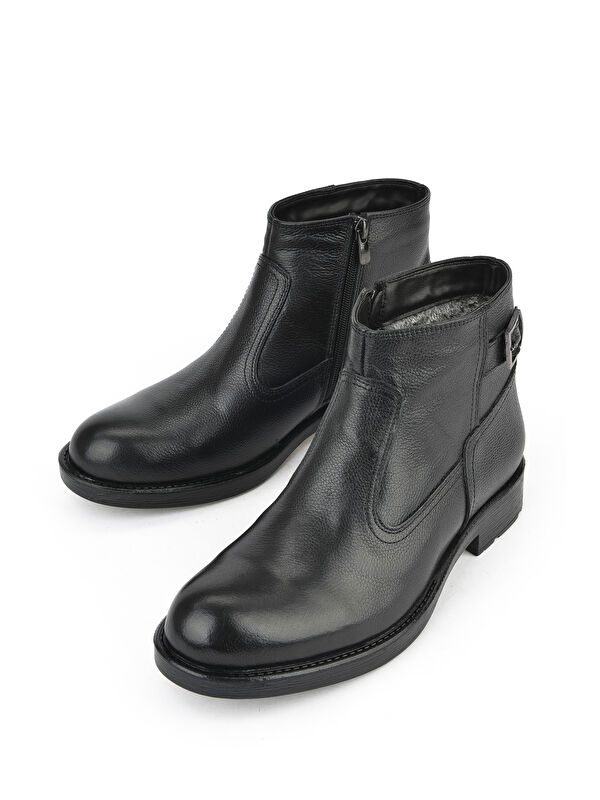 Erkek Hakiki Deri Kürklü Bot 153999Z0442 Siyah - Görsel 6