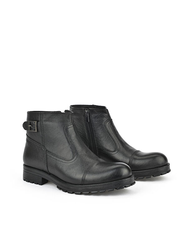 Erkek Hakiki Deri Kürklü Bot 153999Z04412 Siyah - Görsel 3