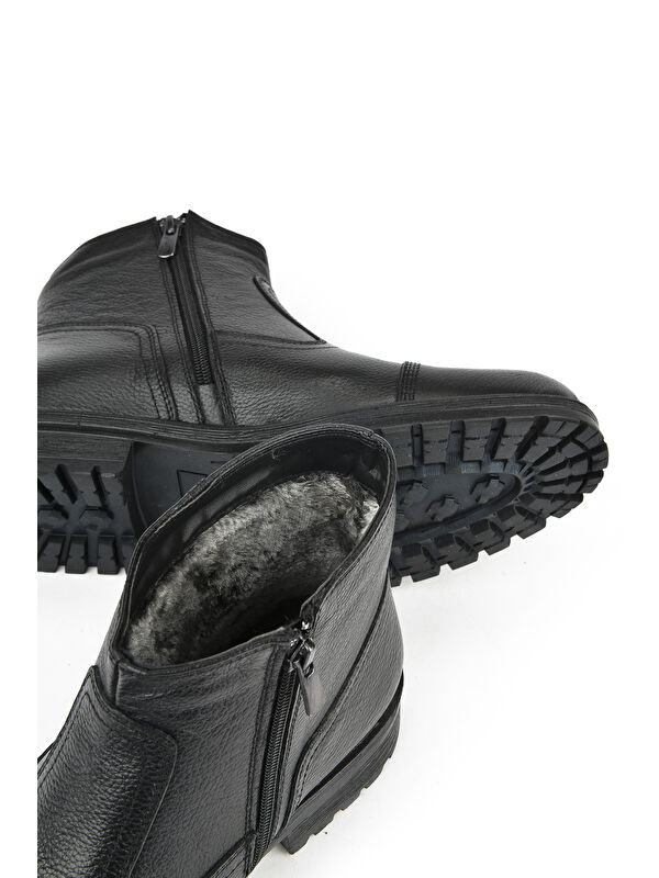 Erkek Hakiki Deri Kürklü Bot 153999Z04412 Siyah - Görsel 5