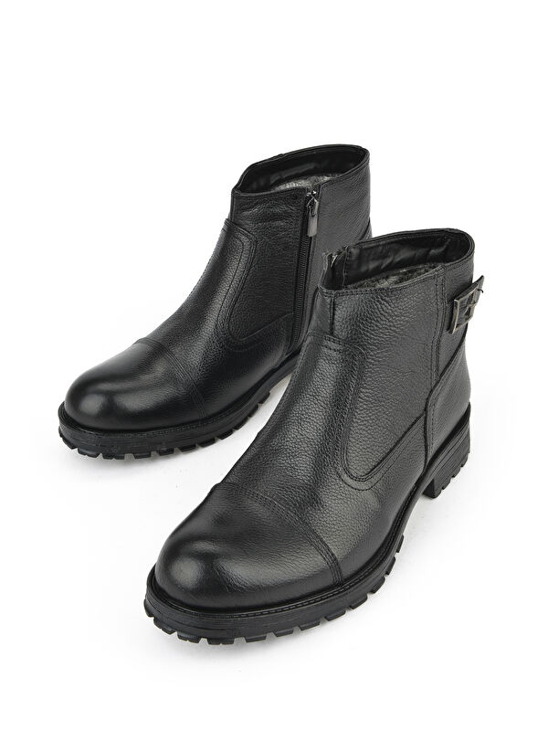 Erkek Hakiki Deri Kürklü Bot 153999Z04412 Siyah - Görsel 6