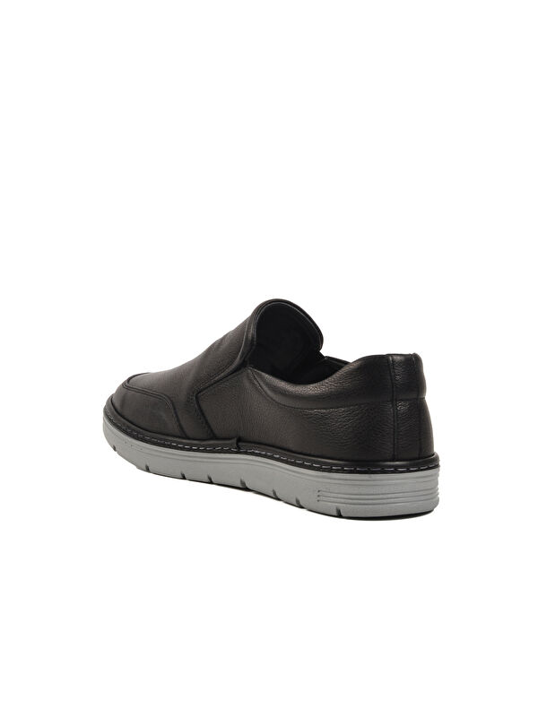 Siyah Hakiki Deri Erkek Casual Ayakkabı 404 M - Görsel 5