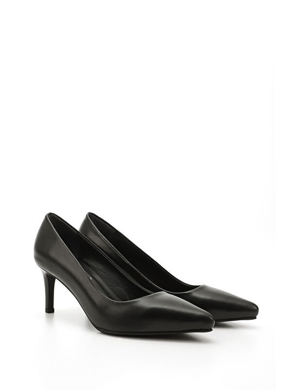 Gonderi(r) Bej Gonderi(r) Sivri Burun Kadın İnce Topuklu Hakiki Deri Stiletto