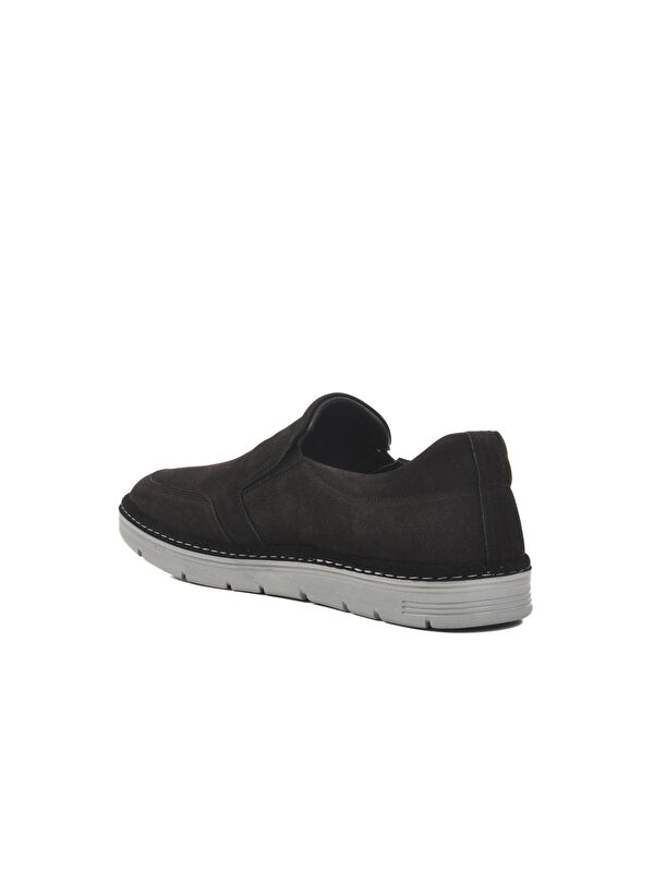 Siyah Nubuk Hakiki Deri Erkek Casual Ayakkabı 404 M - Görsel 5