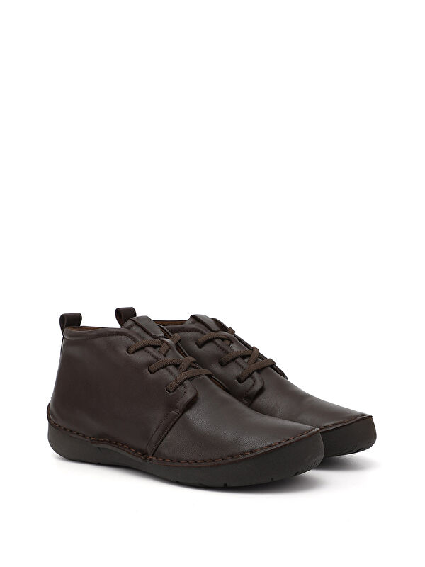 Kadın ORTA KAHVERENGİ Bağcıklı Hakiki Deri Comfort Bot - Görsel 3