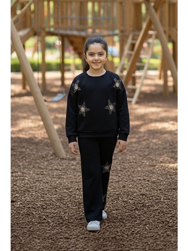 Fullamoda Yıldız Nakışlı 2 Li Kız Çocuk Takım