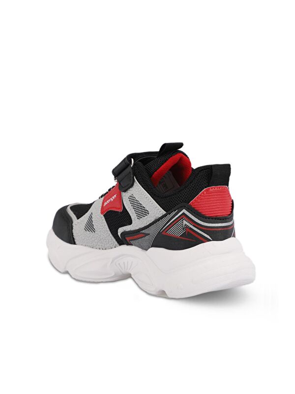 NELSON Unisex Çocuk Sneaker Ayakkabı Siyah / Kırmızı - Görsel 4