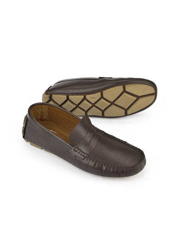 Erkek Hakiki Deri Ayakkabı 151986Z4289 Kahve - Görsel 5