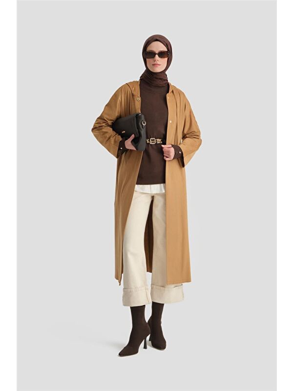ARMİNE Kesim Detaylı Süet Giy Çık 24K5606 Camel