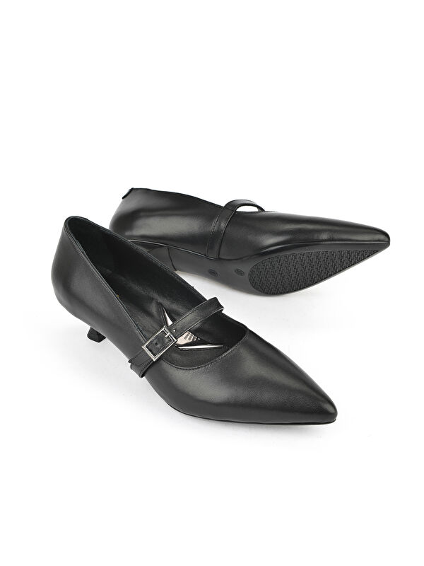 Kadın Hakiki Deri Ayakkabı 1531050Z26104804K Siyah - Görsel 5