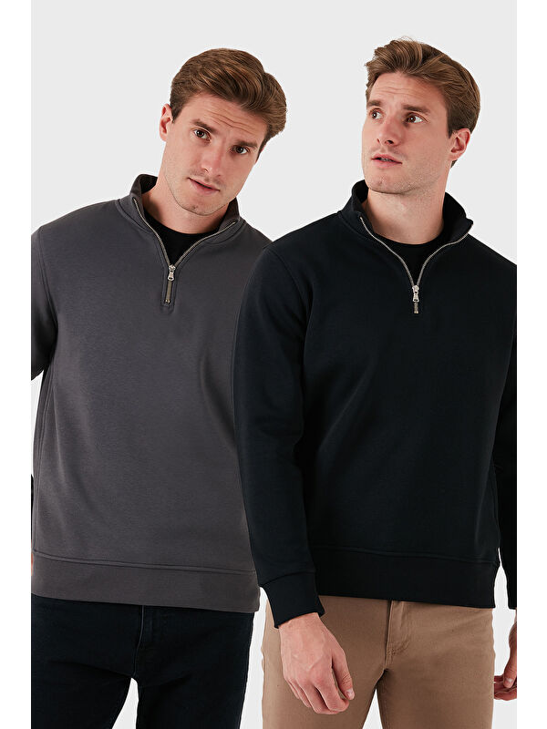 Buratti Pamuklu Regular Fit Dik Yaka 2'li Paket Sweat 59052592S2