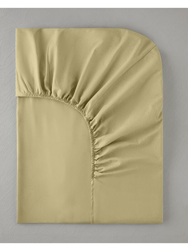 English Home Novella Premium Soft Pamuk King Size Lastikli Çarşaf 180x200 cm Açık Sarı