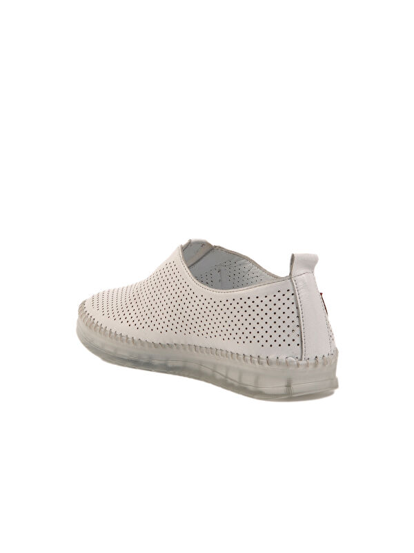 Beyaz Hakiki Deri Kadın Casual Ayakkabı 515 Z - Görsel 5