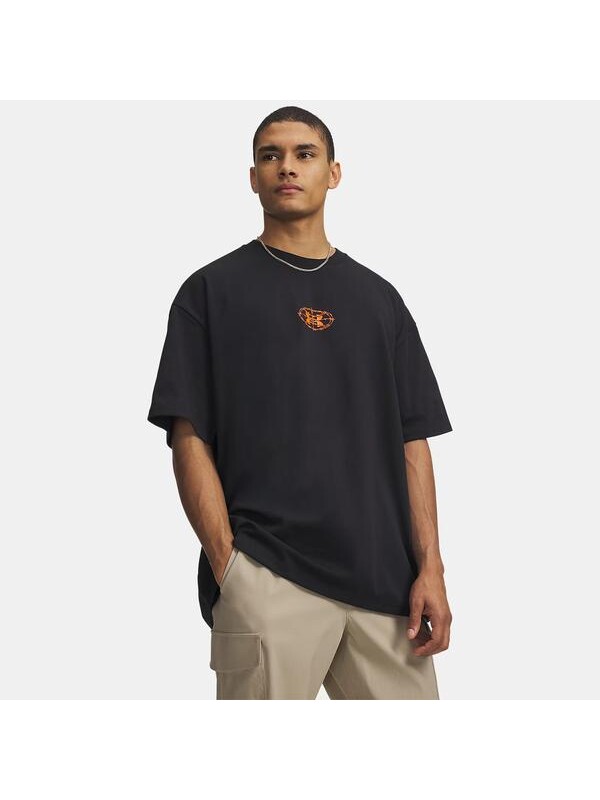 Under Armour Heavyweight Hoops Photoreal Erkek Siyah Tişört