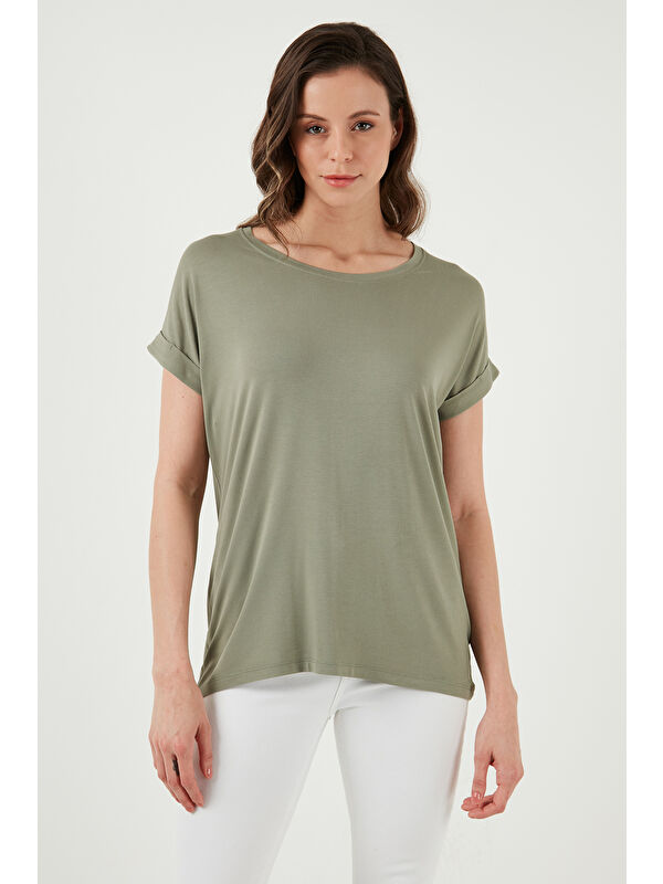 Fashion Friends Dökümlü Bisiklet Yaka Basic T Shirt 26Y0194K1