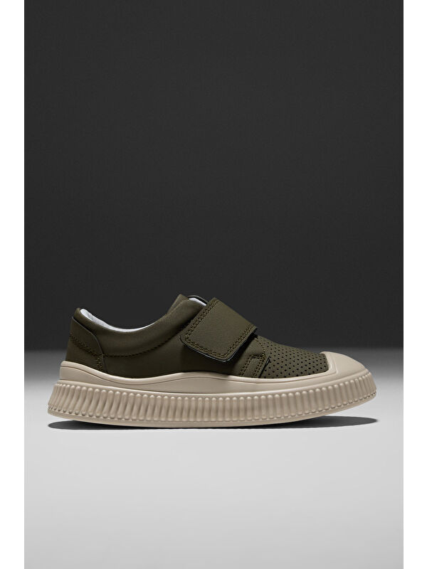 TONNY BLACK Çocuk Unisex Haki Çoçuk Cırtlı Rahat Kalıp Sneaker