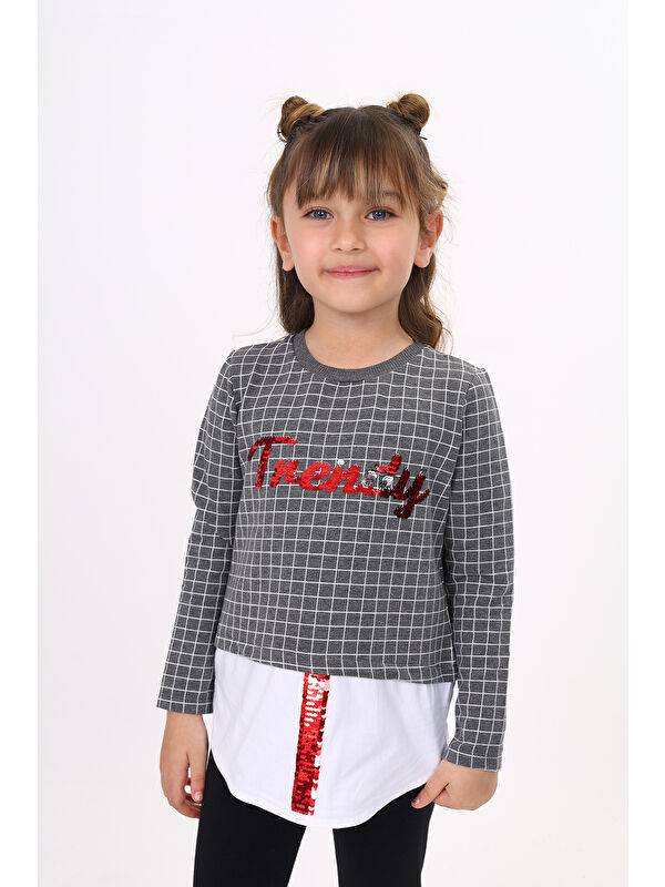 Toontoykids Kız Çocuk Trendy Pullu Nakış Sweatshirt