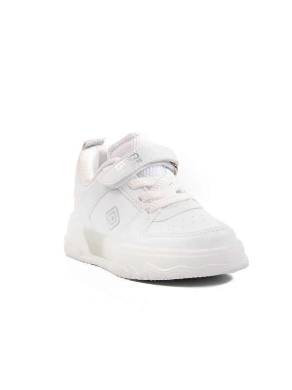 Beyaz Gümüş Cırtlı Unisex Çocuk Spor Ayakkabı 1603 B - Görsel 4