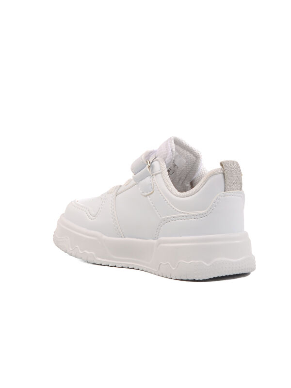 Beyaz Gümüş Cırtlı Unisex Çocuk Spor Ayakkabı 1603 B - Görsel 5
