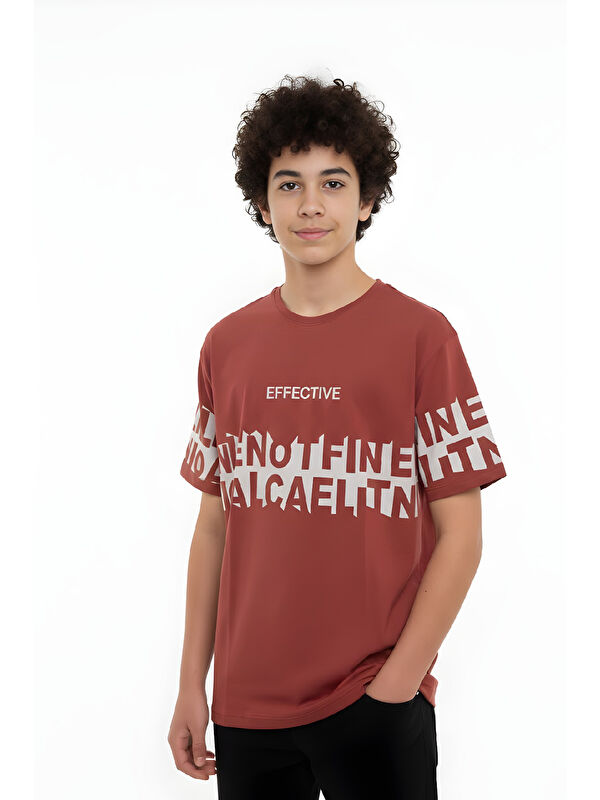 Modanino Erkek Çocuk T-Shirt--Geniş Kalıp-Yazı Baskılı-12-16 Yaş 12527