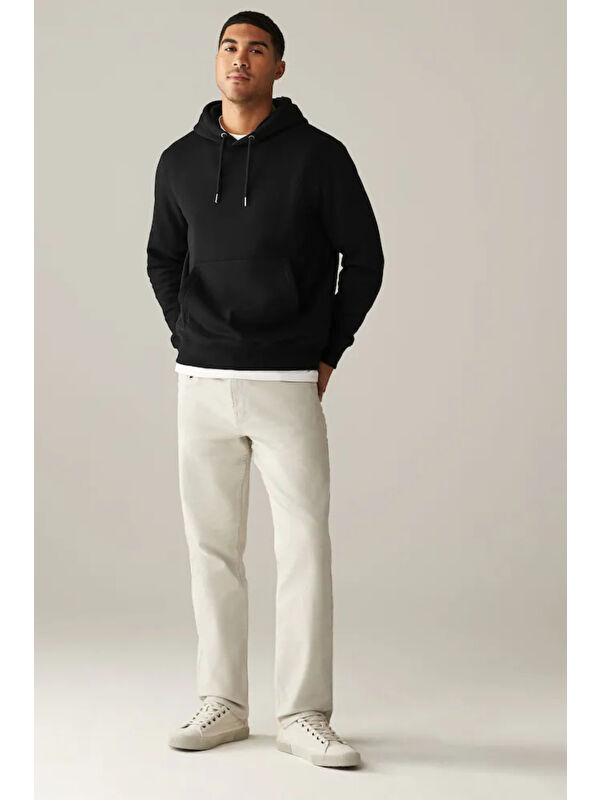 Süperlife Kapüşonlu Standart Kalıp İçi Polarlı 3 İplik Erkek Hoodie spr25sw55