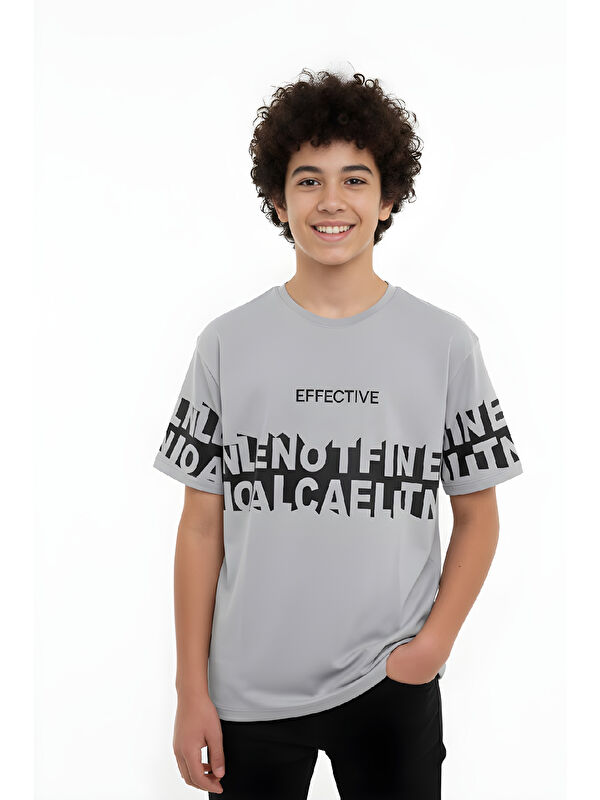 Modanino Erkek Çocuk T-Shirt--Geniş Kalıp-Yazı Baskılı-12-16 Yaş 12527