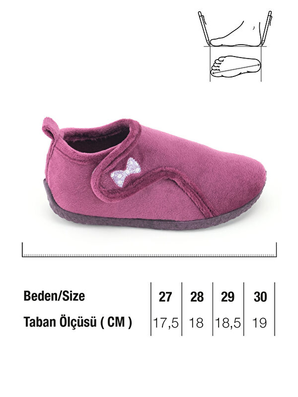 Kışlık Kız Çocuk PVC Rahat Taban Cırt Cırtlı Ayarlanabilir Ev Okul Kreş Panduf Ayakkabı - Görsel 3