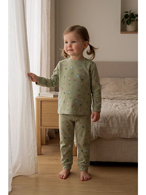 ZUZUNGA Fruit Patterned Kız Çocuk Pijama Takımı