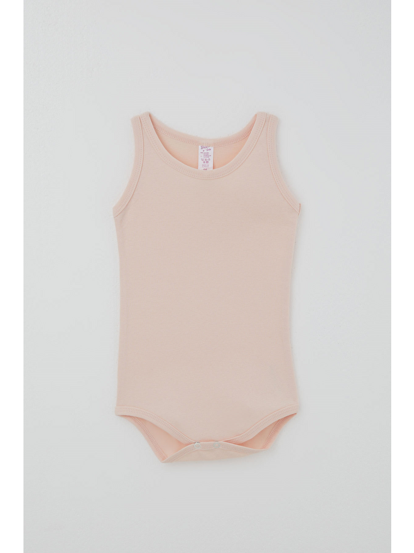 Breeze Kız Çocuk Çıtçıtlı Atlet Zıbın Body Basic Pudra (1-3 Yaş)