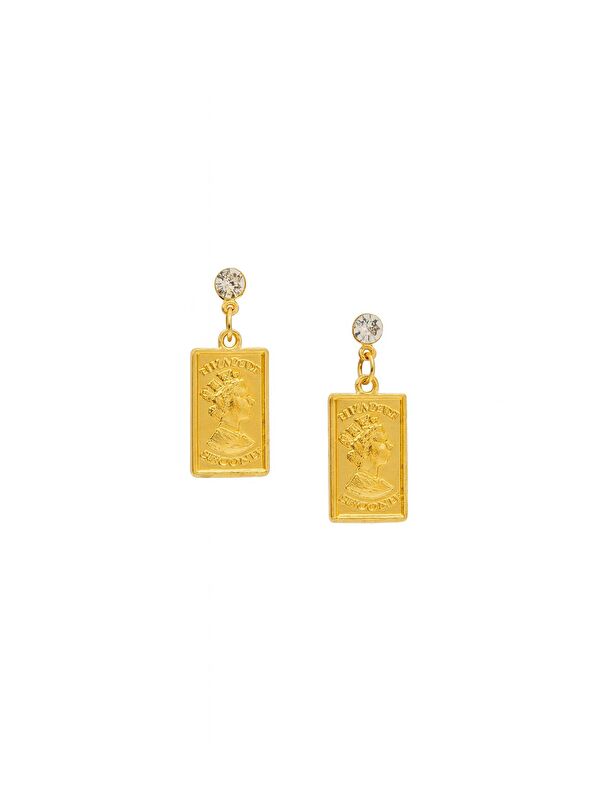 New Obsessions Elizabeth Madalyon Gold Sallantılı Küpe