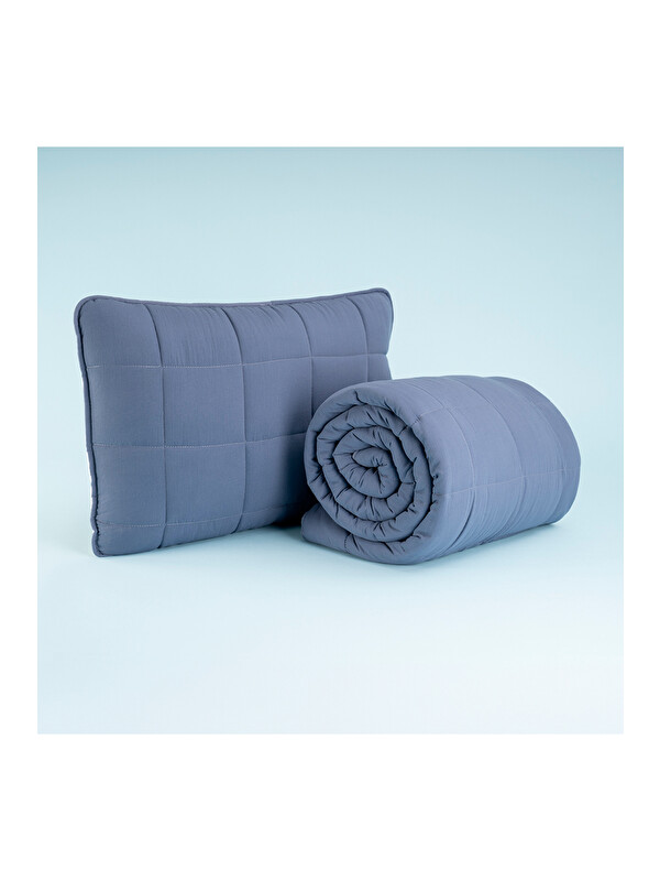 Othello Kullanımı Kolay Tek Kişilik Yastık Alezi Ve Yorgan Seti 170x230 cm Denim - Egeo Life Serisi