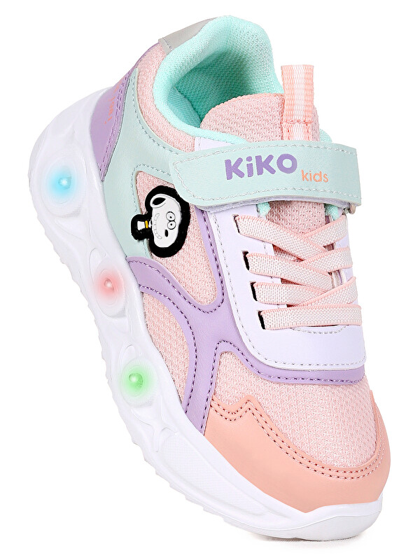 Kiko Kids Pean Işıklı Cırtlı Kız Çocuk Spor Ayakkabı