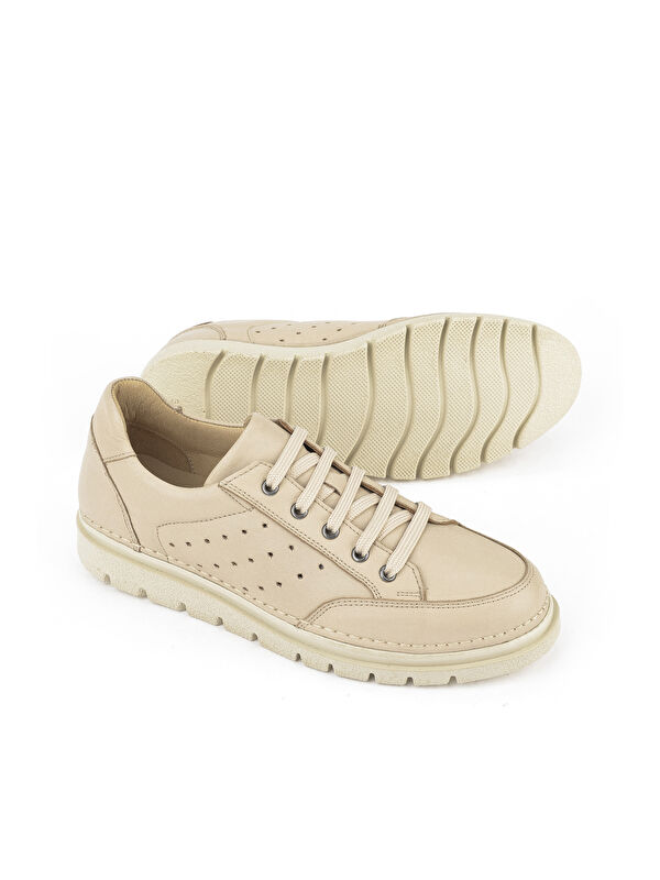 Kadın Hakiki Deri Sneaker 1511035Z6203 Bej - Görsel 5