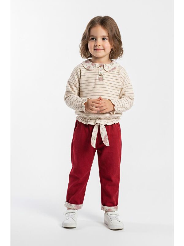 Miababy Yakası Fırfırlı 2 Li Pantolon Takım