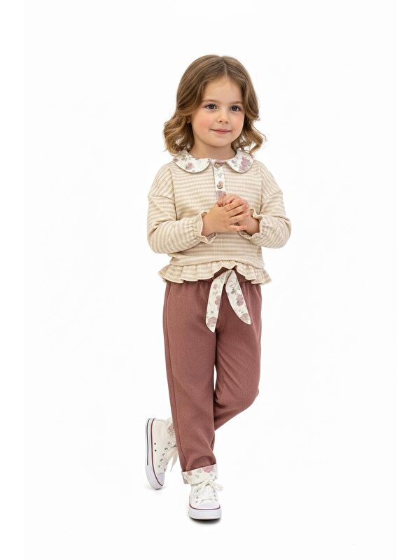 Miababy Yakası Fırfırlı 2 Li Pantolon Takım