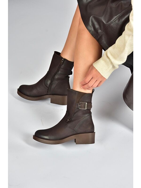 Kahverengi Kadın Bot V674121309 - Görsel 5