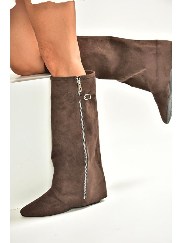 Kahverengi Kadın Çizme V380526402 - Görsel 3