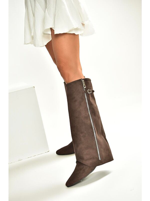 Kahverengi Kadın Çizme V380526402 - Görsel 5