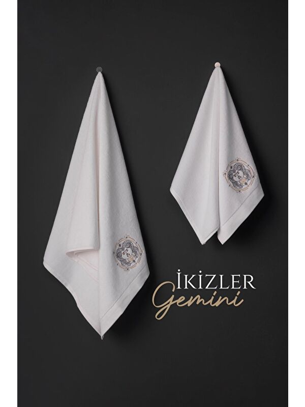Varol %100 Microcotton Üst Kalite Havlu Seti Burç Nakışl