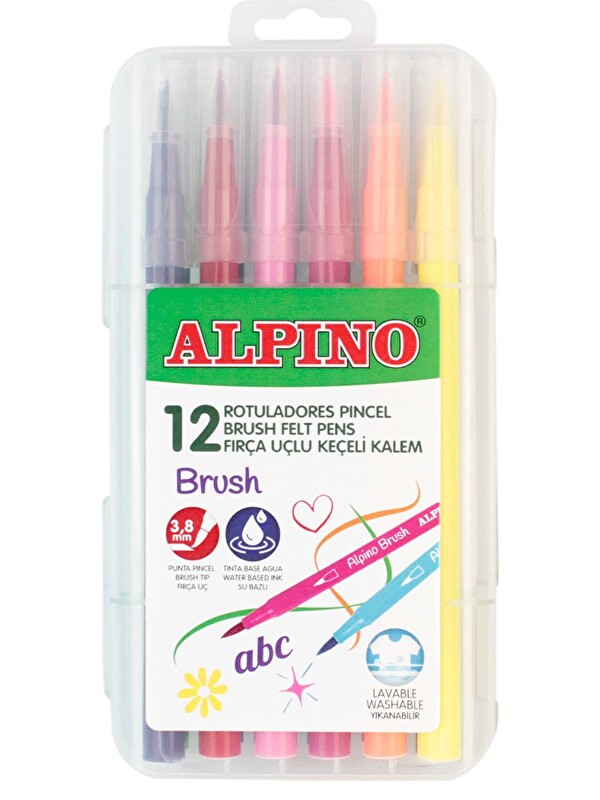 Artlantis Keçeli Boya Kalemi Alpino 12 Li 1 Paket Keçeli Kalem 12 Renk Keçe Uçlu Boya Kalemi Okul Öğrenci