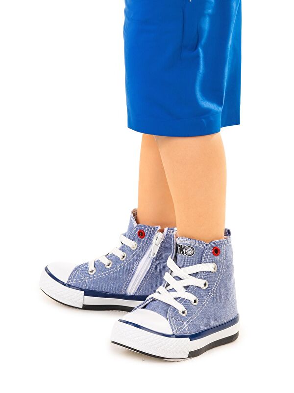 Tinna Bağcıklı Erkek Bebek Boğazlı Keten Spor Ayakkabı - Görsel 3