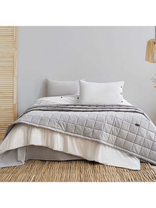 SCHAFER Home Soft Yatak Örtüsü Nevresim Seti 5 Parça-Gri