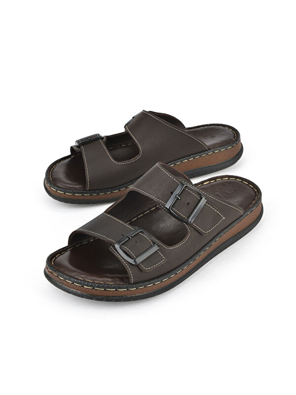 Ziya Ayakkabi Kahverengi Ziya Ayakkabi Hakiki Erkek Deri Terlik 1511045ZS1