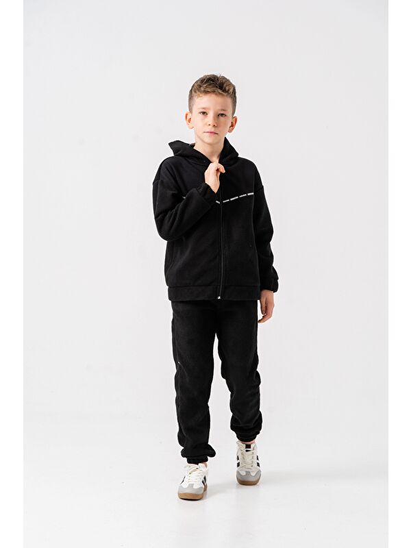 Mışıl Kids Generation Casual Brand Yazılı Şerit Baskılı Polar Erkek Çocuk Alt-Üst Eşofman Takımı