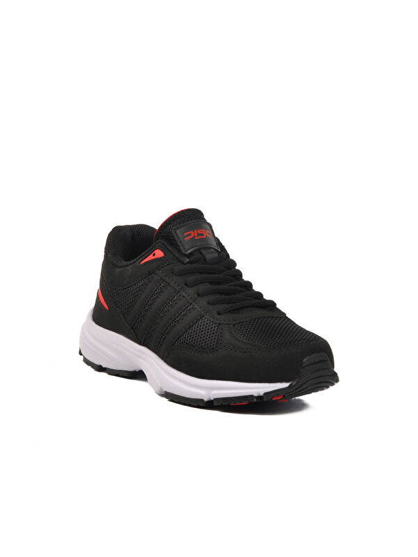 Siyah Beyaz Fileli Hafif Erkek Spor Ayakkabı Disc M - Görsel 4