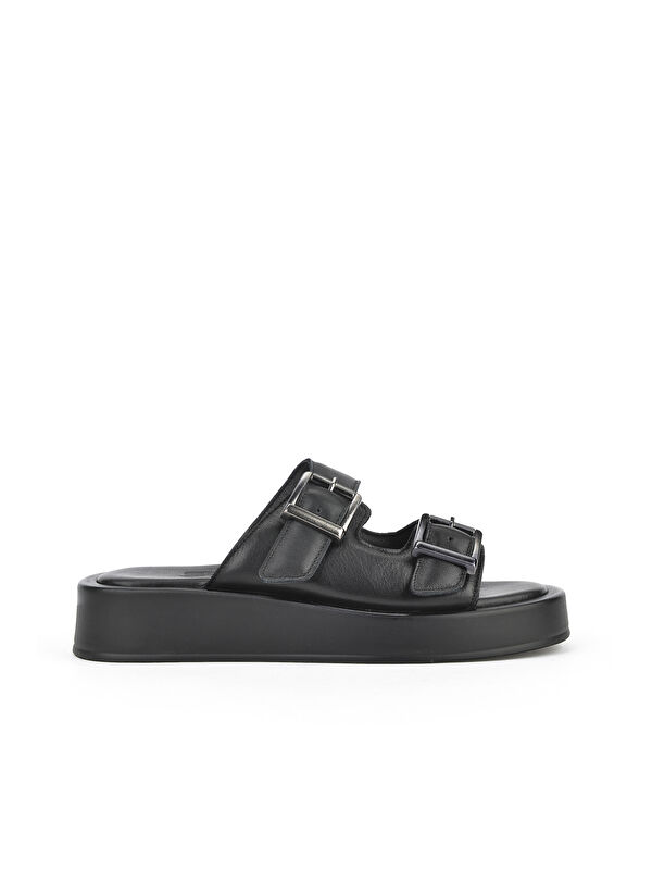 Kadın Hakiki Deri Terlik 1511032Z5009 Siyah - Görsel 2